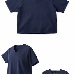Navy Blue V-Neck Short Sleeve Top – New With Tags
